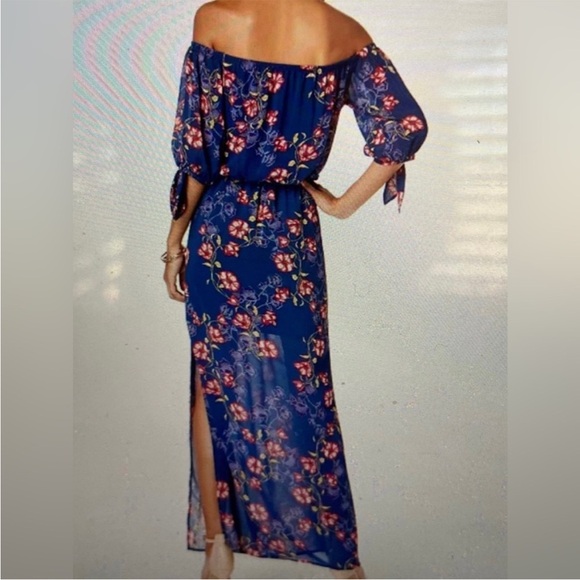 City Studio Off The Shoulder Floral Maxi Dress NWT - Picture 2 of 7